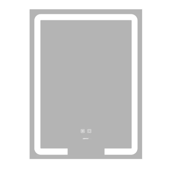 Дзеркало Zerix Prime MR02-50x80 з LED Touch, Anti-fog, димером, регулятором яскравості (ZX6052)