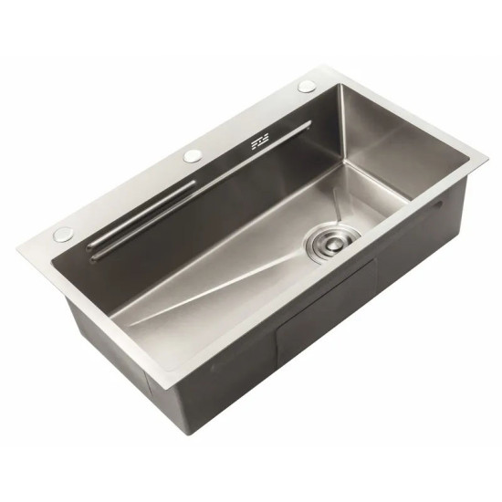 Кухонная мойка Zerix ZH6845-SET-05 Decor Nano-Silver (3.0/0.8) (нержавейка) (ZM5589)