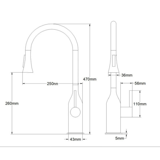 Кухонний змішувач з висувним виливом Mixxus Premium SUMMER 014 (Колір хром) (MI8281)