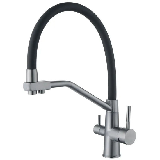 Змішувач кухонний з підключенням до фільтра Zerix FUL-021 Graphite Refl.Black (ZX5999)