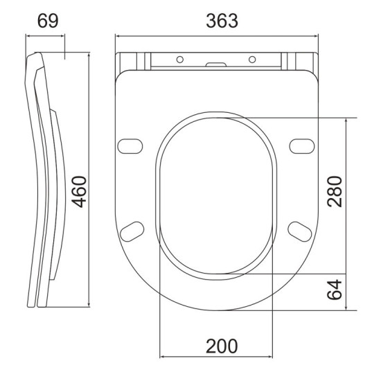 Унитаз подвесной Koer TT-0102-T3 520x360x360mm система смыва TORNADO 3.0 (KR5616)