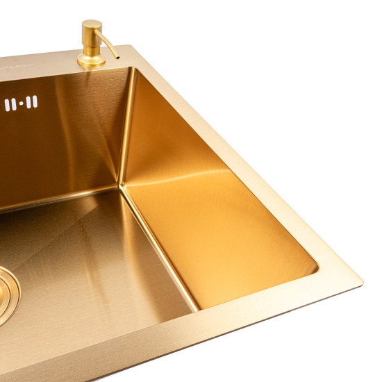 Кухонна мийка Valeso Handmade 60*50 PVD Gold (3,0/0,8)