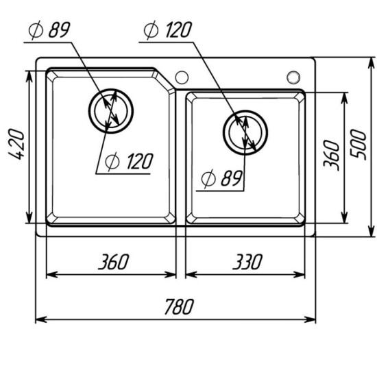 Кухонна мийка Valeso 7850 HARMONY матова Моріон