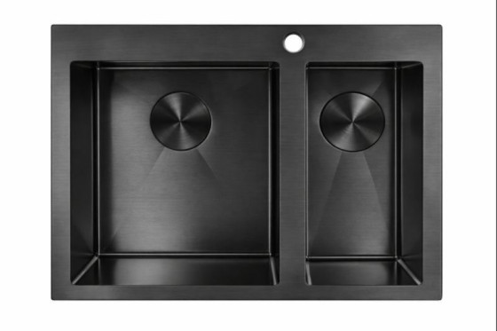 Кухонна мийка Valeso Handmade 60*50 PVD чорна (3,0/0,8)
