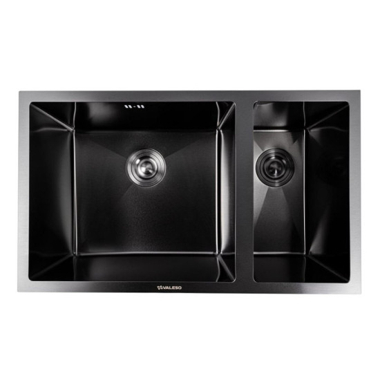 Кухонная мойка Valeso Handmade 76*45 PVD черная под столешницу (3.0/0.8)