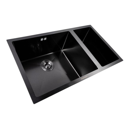 Кухонная мойка Valeso Handmade 76*45 PVD черная под столешницу (3.0/0.8)