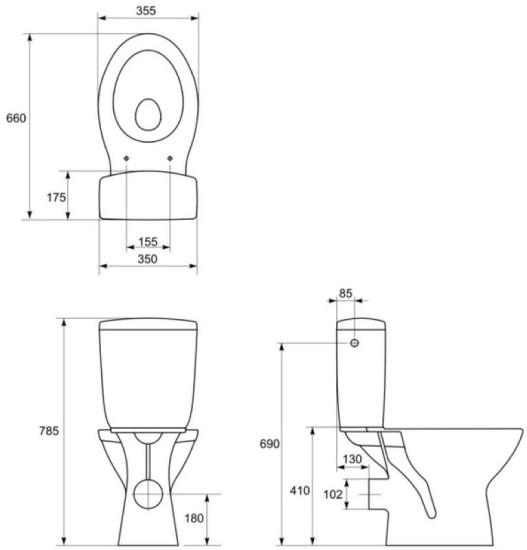 Унітаз-компакт Cersanit CORFU SE010 K21-063