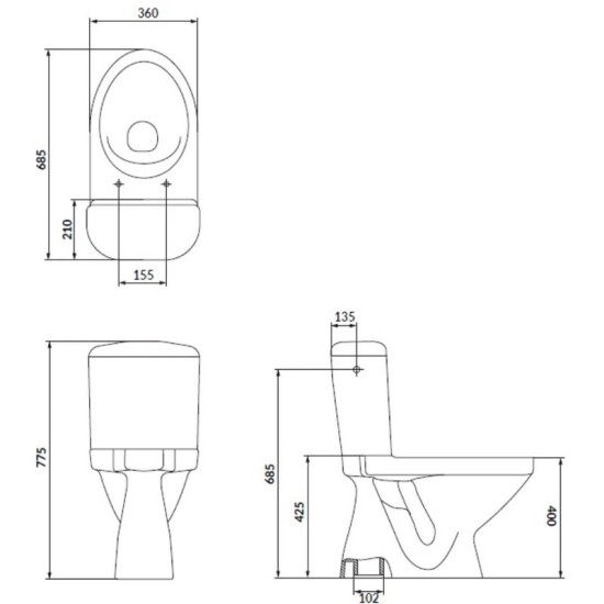 Унітаз-компакт Cersanit EKO II SIMPLEON 020 K44-122