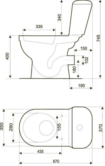 Унітаз-компакт Cersanit MERIDA 011 K03-072