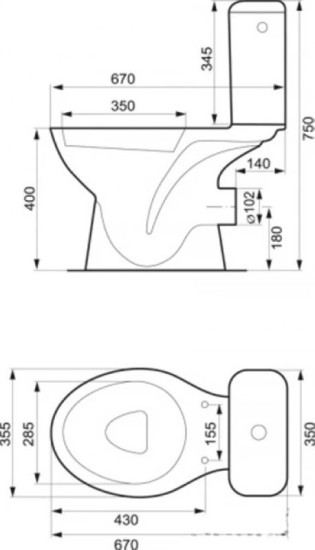Унітаз-компакт Cersanit PRESIDENT P011 K08-268
