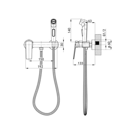 Гігієнічний душ із змішувачем Mixxus Premium Ares 024 (з лійкою) (MI8259)