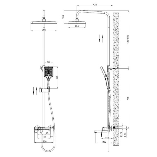 Душова система Mixxus Premium Ares 009-J (MI8260)