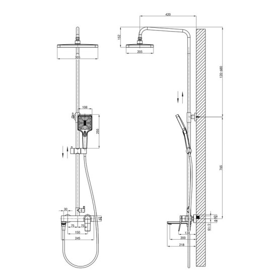 Душова система Mixxus Premium Degas 009-J (MI8250)