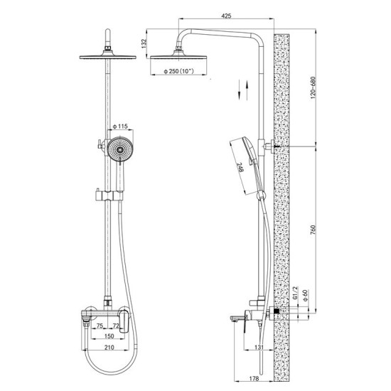 Душова система Mixxus Premium Matis 009-J (MI8265)
