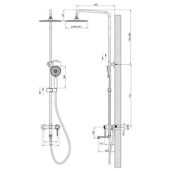 Душова система Mixxus Premium Verdi 009-J (MI8244)