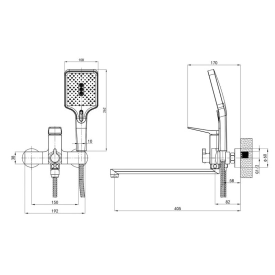 Змішувач для ванни Mixxus Premium Degas 006 (EURO) (MI8247)