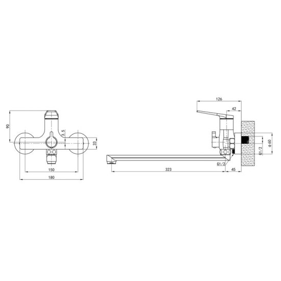 Змішувач для ванни Mixxus Premium Rubens 006 (EURO) (MI8252)