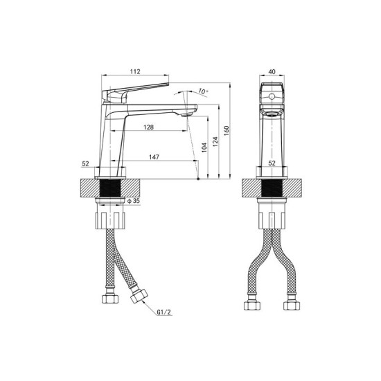 Змішувач для раковини Mixxus Premium Ares 001 (NUT) (MI8256)