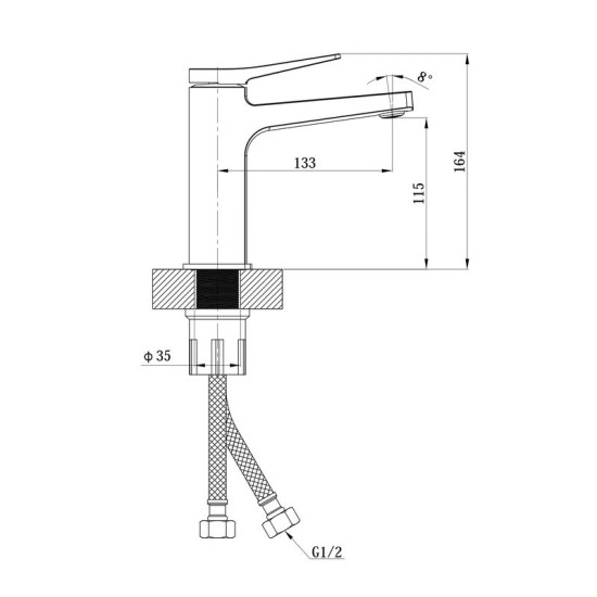 Смеситель для раковины Mixxus Premium Degas 001 (NUT) (MI8245)