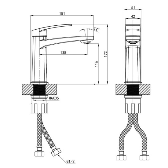 Змішувач для раковини Mixxus Premium Lazar 001 (NUT) (MI8269)
