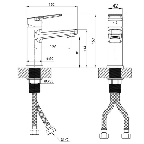 Смеситель для раковины Mixxus Premium Matis 001 (NUT) (MI8261)
