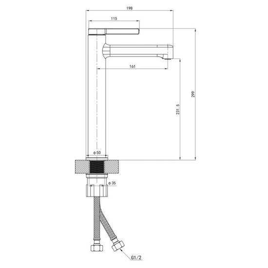 Змішувач для раковини Mixxus Premium Verdi 001 (NUT) HIGH (MI8241)