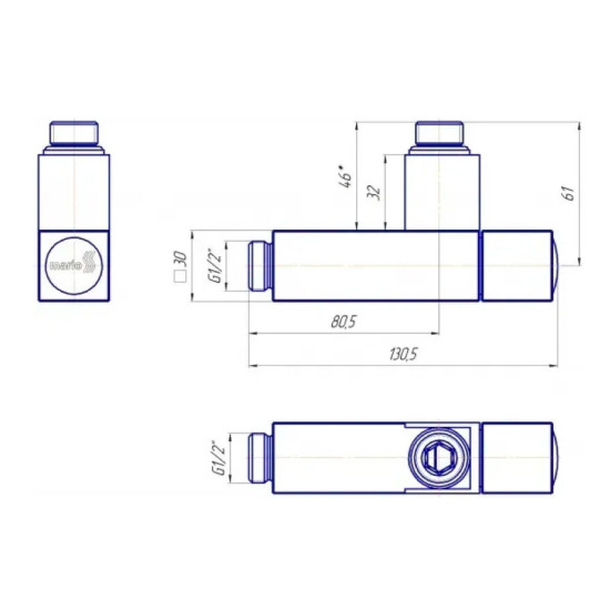 Кран угловой Mario профильный золото сатин (4.0.0201.56.GB)