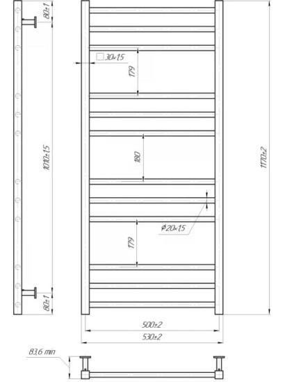 Рушникосушарка Mario INOX Преміум Класік 1170х540/500 білий мат (1.137.047778.WM)