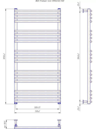 Рушникосушарка Mario INOX Преміум Турін 1090х530/500 (1.7.044603.P)