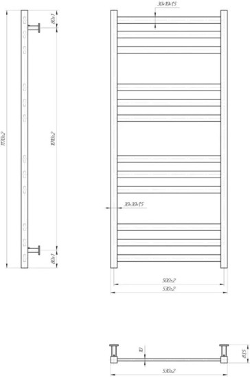 Рушникосушарка Mario INOX Чикаго 1170х530/500 золото лайт сатин (1.4.048512.BLG)