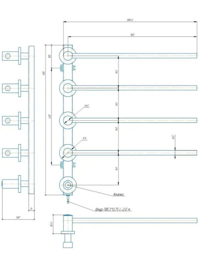 Рушникосушарка Mario Іннова 625х595 (2.2.2300.03.P)