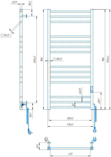 Рушникосушарка Mario Кіото-I 1170х530/80 TR К 2.0 (2.2.2201.03.P)