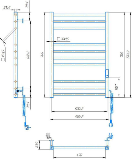 Рушникосушарка Mario Кіото-I 770х530/80 TR К 2.0 (2.2.2200.03.P)