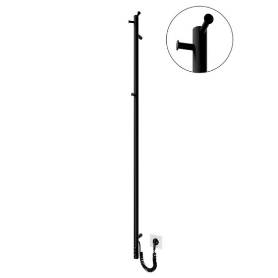 Полотенцесушитель Mario Рей-І 1500х30/130 електр. TR черный мат (2.21.1103.15.BM)