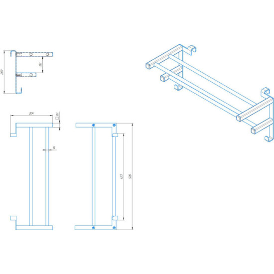 Полиця навісна Mario INOX 520х204 (3.0.1300.13.P)