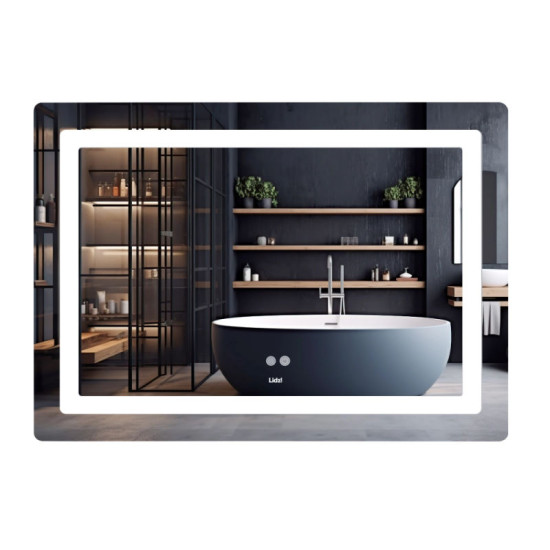 Дзеркало Lidz Kubis (KU2) 1200х800 з LED-підсвіткою Touch, з антизапітнінням, з диммером, рег. яскравості LDKUB120080049007