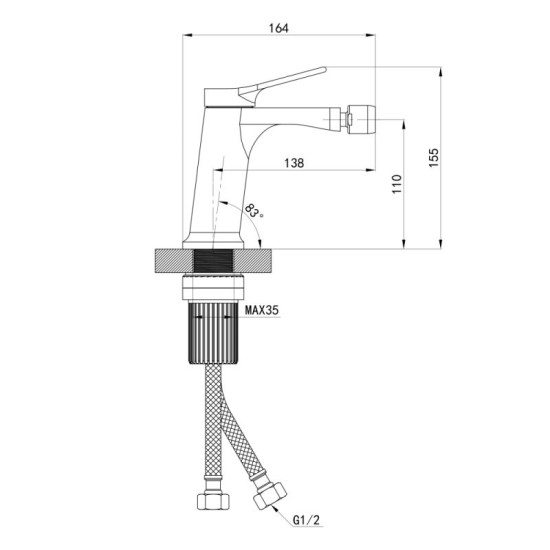 Змішувач для біде Qtap Arvin QTARV255CRM48642 Chrome