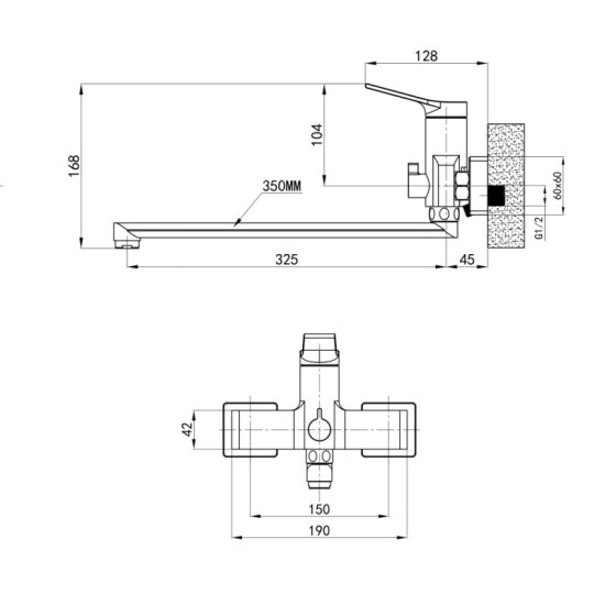 Змішувач для ванни Qtap Arvin QTARV260CRM48641 Chrome