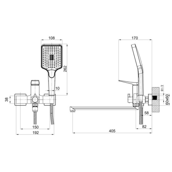 Змішувач для ванни Qtap Nando QTNAN260CRM48652 Chrome