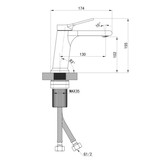 Змішувач для раковини Qtap Arvin QTARV270CRM48638 Chrome
