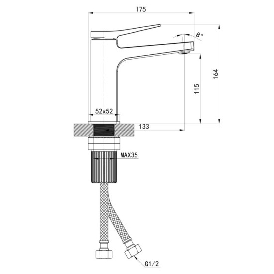 Змішувач для раковини Qtap Nando  QTNAN270CRM48649 Chrome