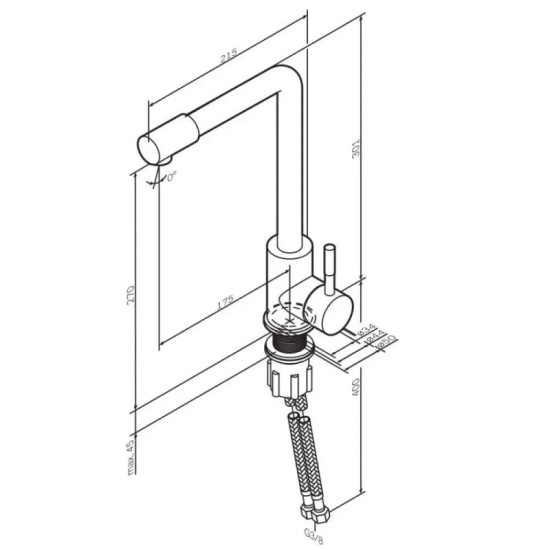 Кухонный смеситель Am.Pm X-Joy S F85B05022 (черный матовый)