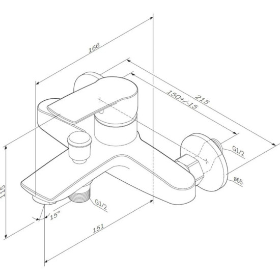 Смеситель для ванны Am.Pm Pride F7C10022 (черный матовый)
