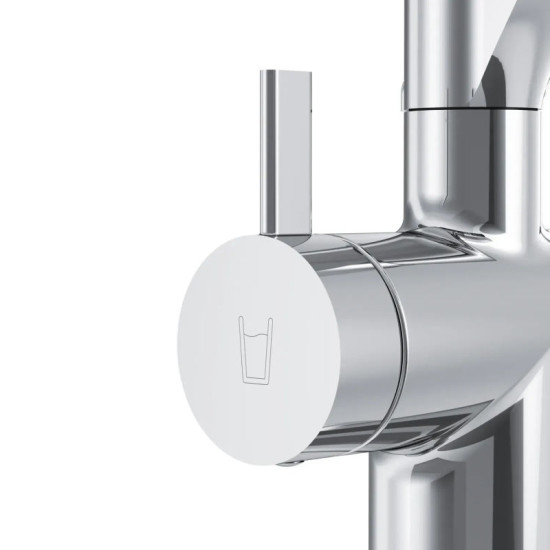 Кухонний змішувач Am.Pm Func F8F07802 (хром/чорний, з гнучким виливом та підключенням питної води)