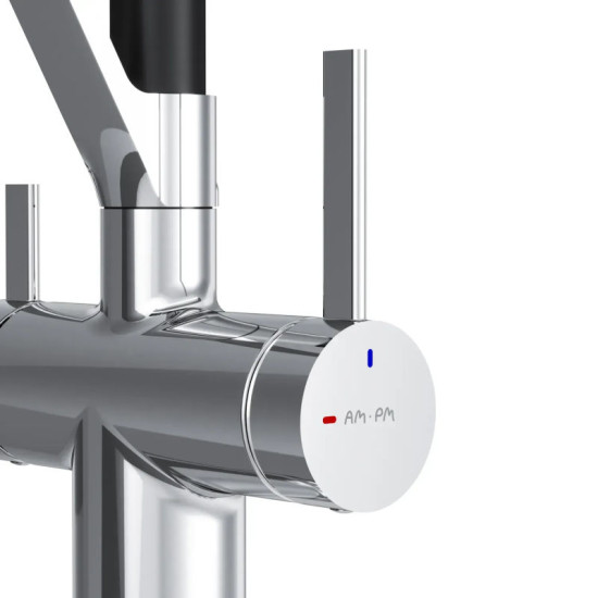 Кухонний змішувач Am.Pm Func F8F07802 (хром/чорний, з гнучким виливом та підключенням питної води)