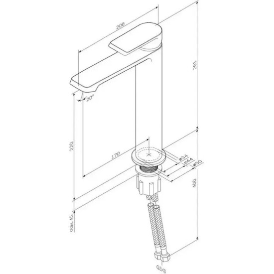 Смеситель для раковины Am.Pm Flash F9H92000 (хром, высокий)