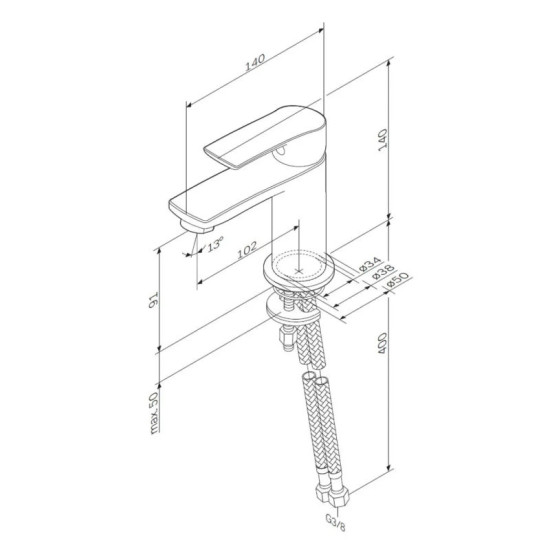 Смеситель для раковины Am.Pm Pride F7C02122 (черный матовый)