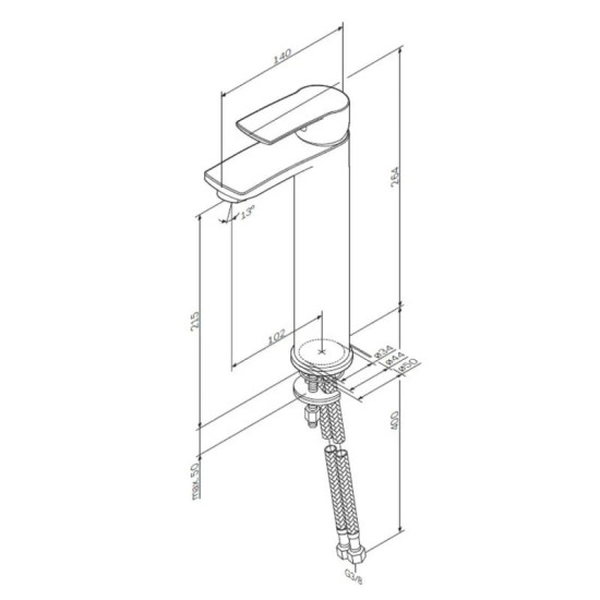 Смеситель для раковины Am.Pm Pride F7C92000 (хром, высокий)