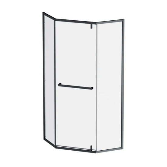 Душевая кабина Am.Pm Gem 5-corner Pivot W90UG-405-090BT 90x90 прозрачная, профиль чорный мат, без поддона