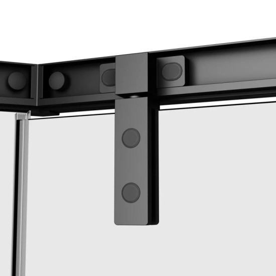 Душевая кабина Am.Pm Gem 5-corner Pivot W90UG-405-090BT 90x90 прозрачная, профиль чорный мат, без поддона